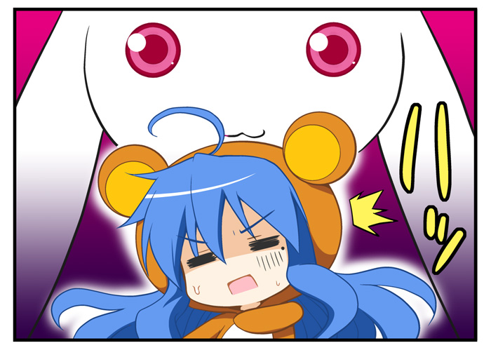 kyubey, izumi konata, rilakkuma, and katou emiri (mahou shoujo madoka magica and 2 more) drawn by misooden
