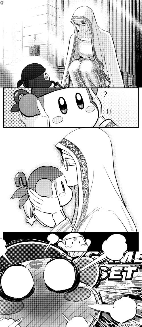 bayonetta and bandana waddle dee (kirby and 2 more) drawn by ouya_(maboroshimori)