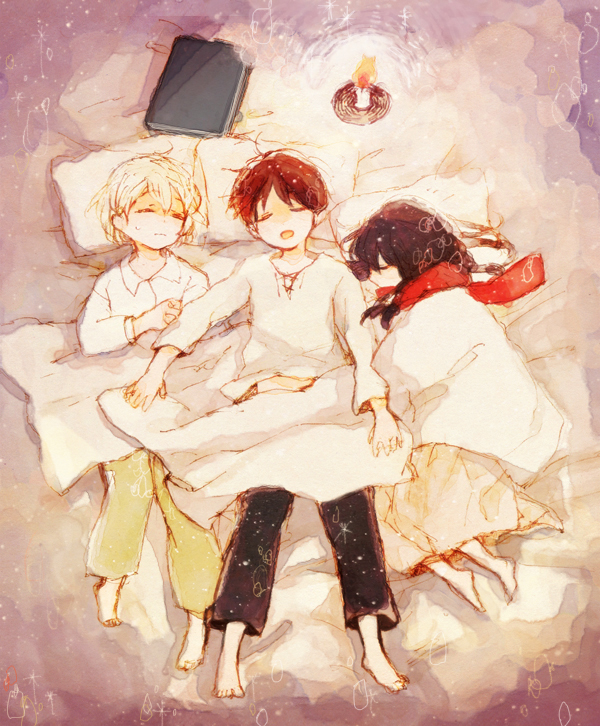 mikasa ackerman, eren yeager, and armin arlert (shingeki no kyojin) drawn by metoro-chica