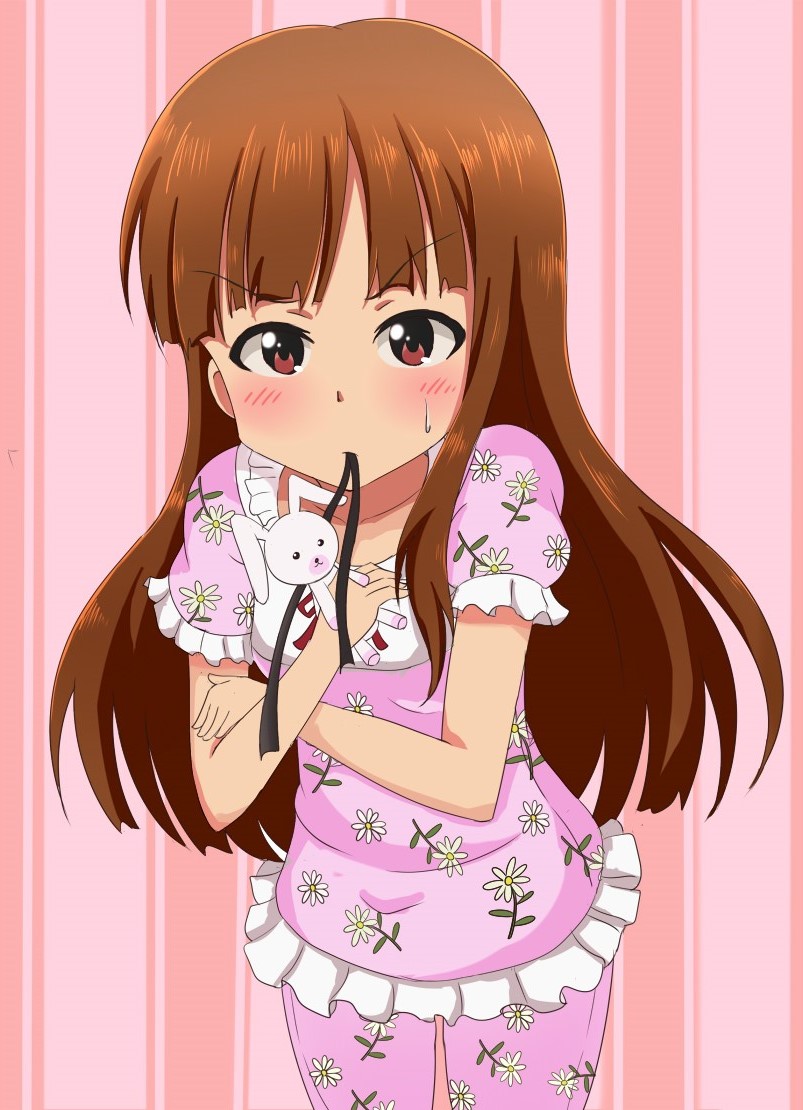minase iori and usa-chan (idolmaster) drawn by himawari_(sunflower7373)