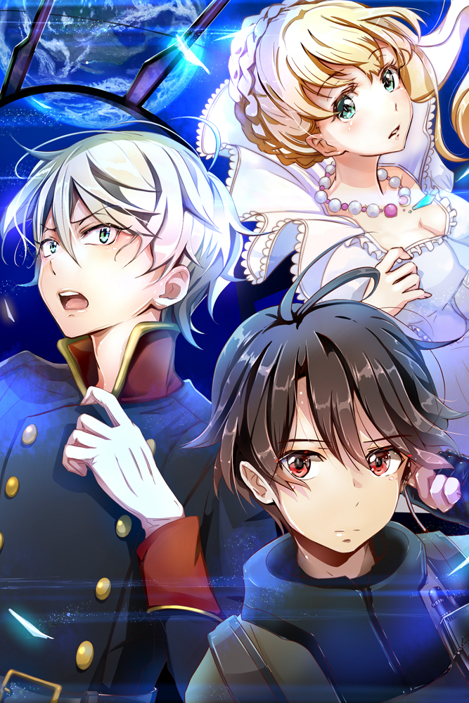 slaine troyard, kaizuka inaho, and asseylum vers allusia (aldnoah.zero) drawn by keepout
