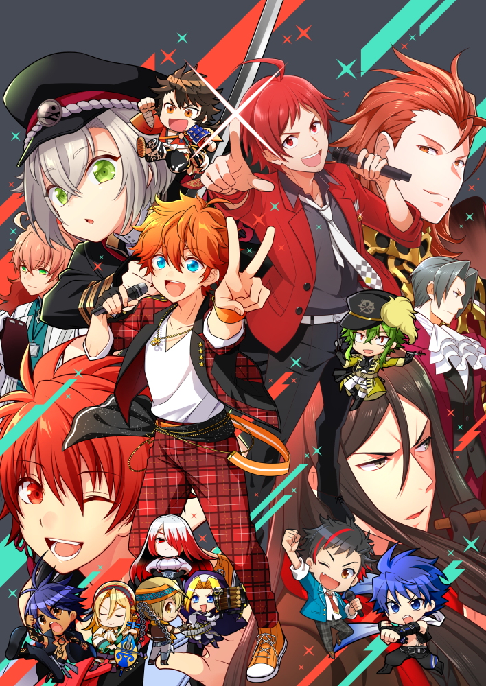 waver velvet, lord el-melloi ii, miles edgeworth, hotarumaru, romani archaman, and 8 more (fate and 12 more) drawn by shatou_(c-com)