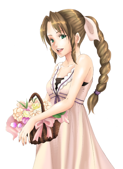 aerith gainsborough (final fantasy and 1 more) drawn by nina_(ninappe)