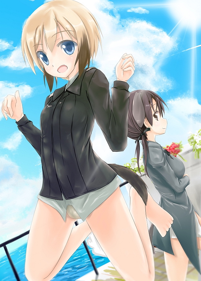 erica hartmann and gertrud barkhorn (world witches series and 1 more) drawn by misasagi_sasami