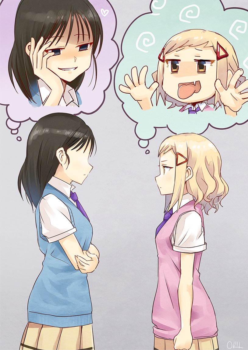 minami koharu and mima sachi (watashi ga motenai no wa dou kangaetemo omaera ga warui!) drawn by okiru
