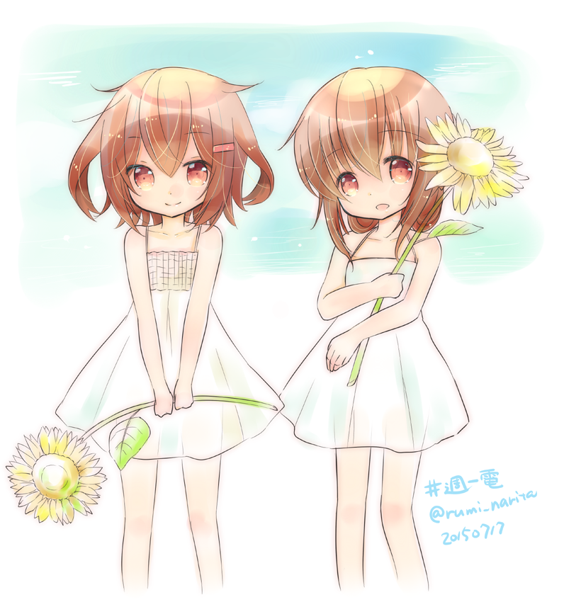 inazuma and ikazuchi (kantai collection) drawn by narita_rumi