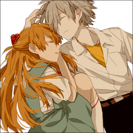 souryuu asuka langley and nagisa kaworu (neon genesis evangelion) drawn by 0930erina