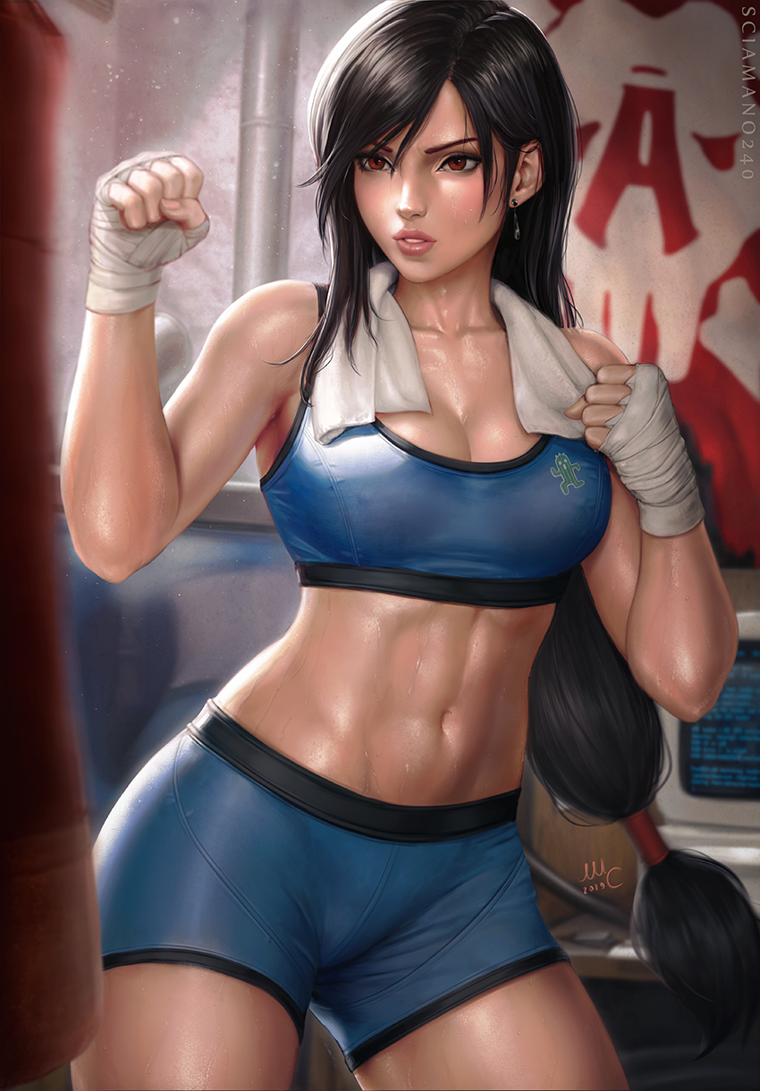 tifa lockhart (final fantasy and 1 more) drawn by sciamano240
