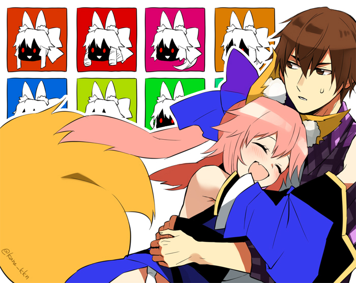tamamo, tamamo no mae, and kishinami hakuno (fate and 2 more) drawn by kaidou_j1