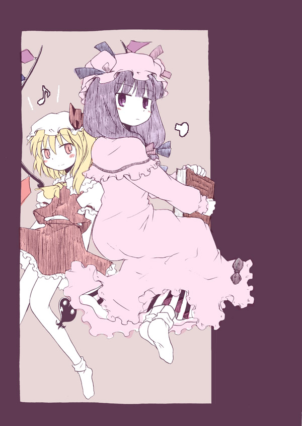 flandre scarlet and patchouli knowledge (touhou) drawn by mizumoto_tadashi