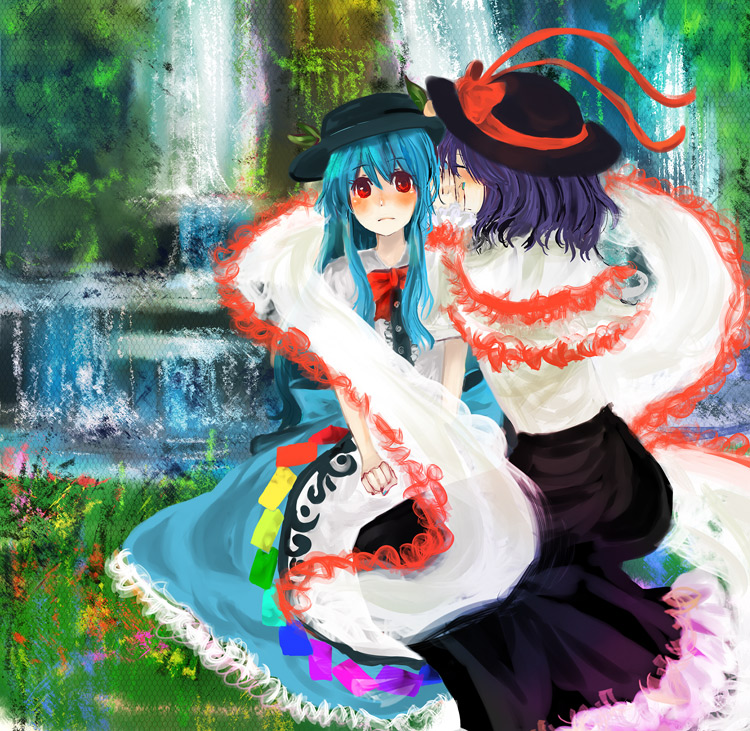 hinanawi tenshi and nagae iku (touhou) drawn by chiri_(o9o9)