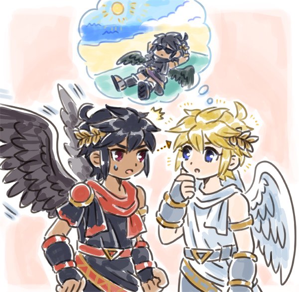 pit and dark pit (super smash bros. and 2 more) drawn by nopepe