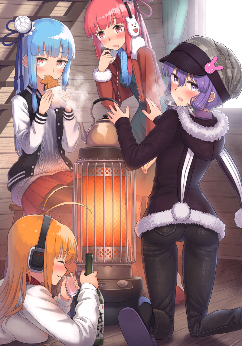 yuzuki yukari, kotonoha akane, kotonoha aoi, and tsurumaki maki (vocaloid and 1 more) drawn by samaru_(seiga)