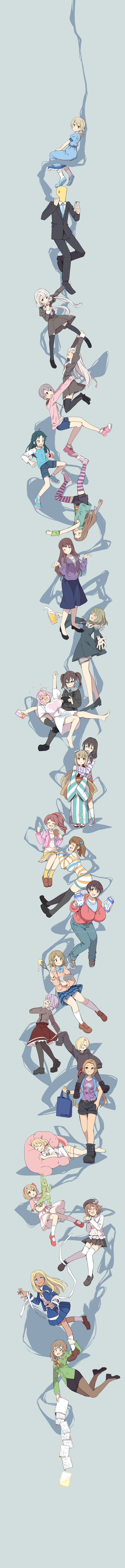producer, yumemi riamu, shirasaka koume, futaba anzu, koshimizu sachiko, and 18 more (idolmaster and 2 more) drawn by uccow