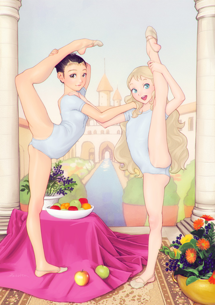 aurore and kotani kana (original) drawn by fumichika_mori