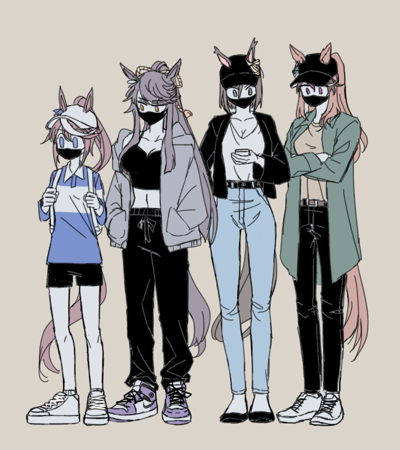 tokai teio, symboli rudolf, narita brian, and air groove (umamusume) drawn by taisaaa