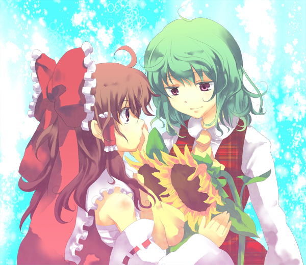 hakurei reimu and kazami yuuka (touhou) drawn by akarino_(yucco)