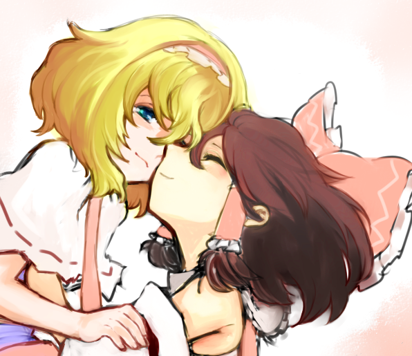 hakurei reimu and alice margatroid (touhou) drawn by shiro_(hakukosui)