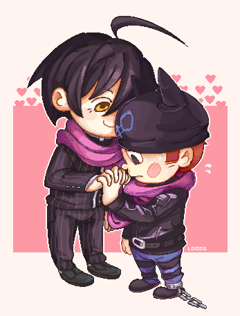 saihara shuichi and hoshi ryoma (danganronpa and 1 more) drawn by loiodg