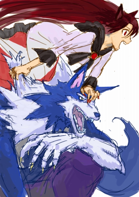 imaizumi kagerou and jon talbain (touhou and 1 more) drawn by masaeko_(goldaccent)