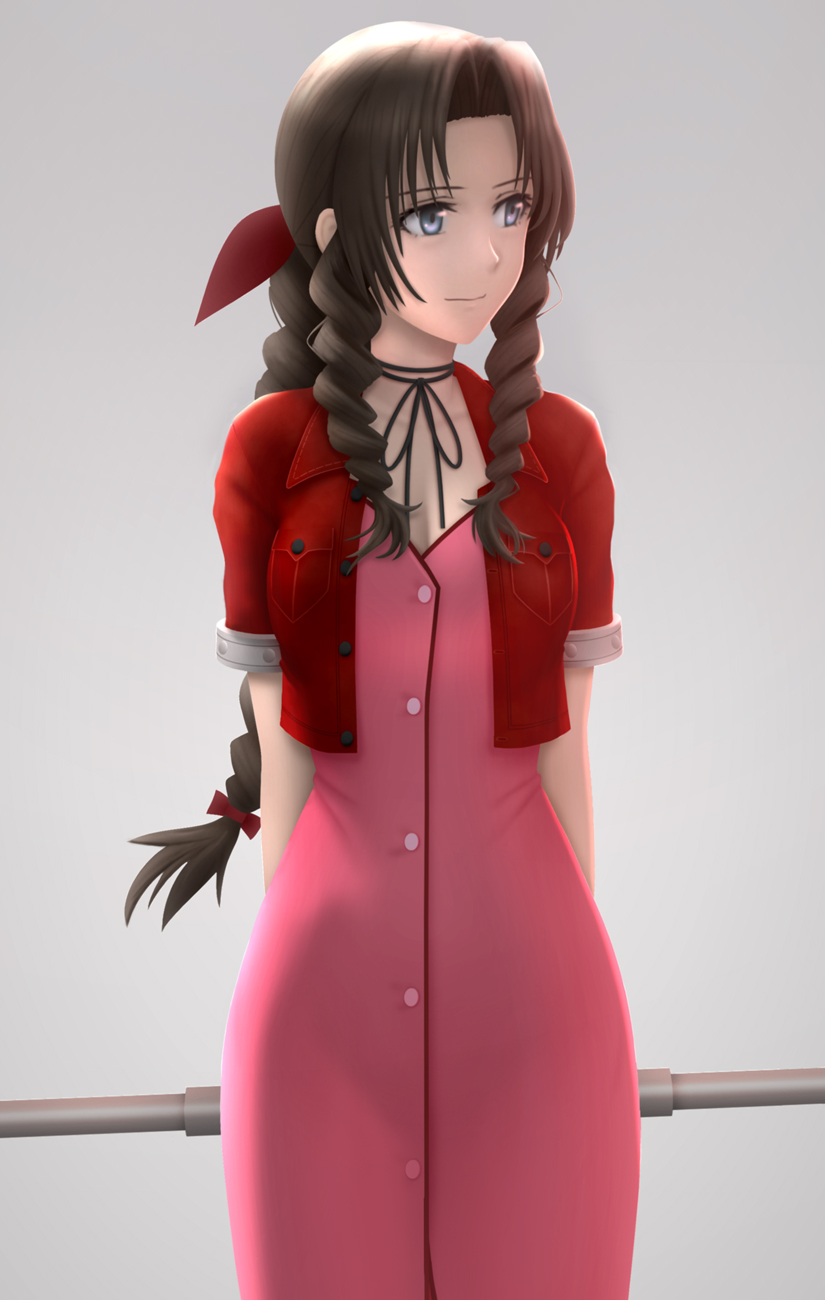 aerith gainsborough (final fantasy and 1 more) drawn by siraha