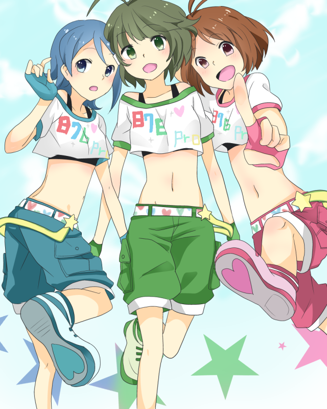 akizuki ryo, mizutani eri, and hidaka ai (idolmaster and 1 more) drawn by toa_(sorajio)