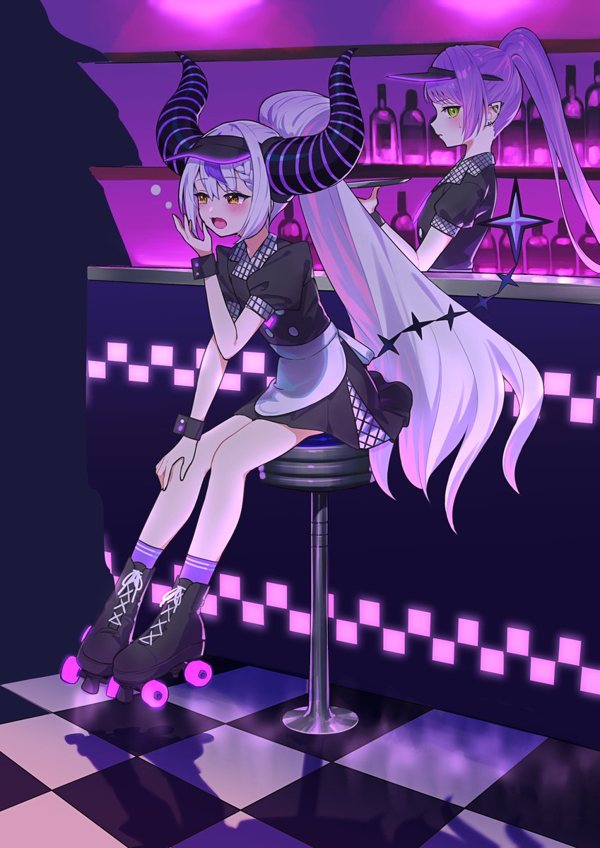 tokoyami towa and la+ darknesss (hololive) drawn by nemoto_yuuma