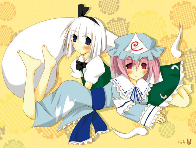konpaku youmu and saigyouji yuyuko (touhou) drawn by kuroyura