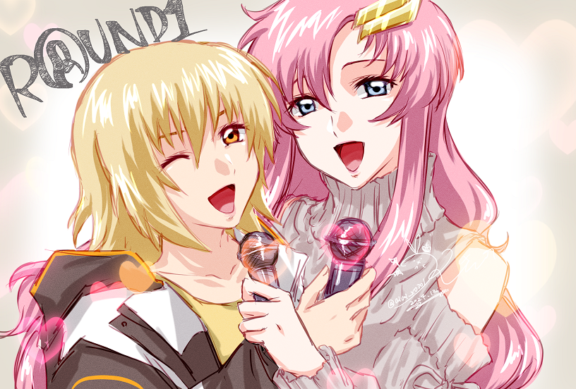 cagalli yula athha and lacus clyne (gundam and 2 more) drawn by aiai_x0301