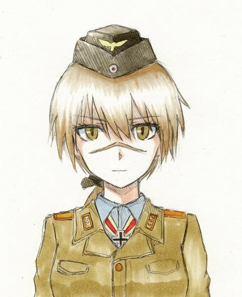 hanna rudel (world witches series and 1 more) drawn by shiratama_(hockey)
