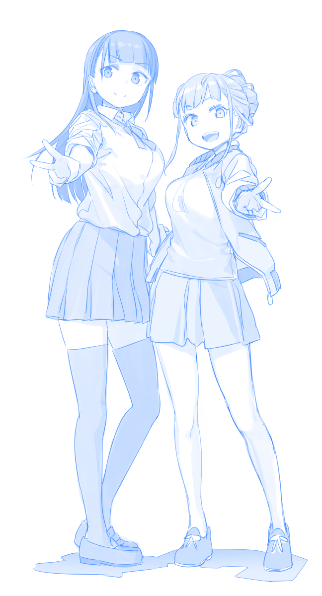 miyake hinata and kobuchizawa shirase (sora yori mo tooi basho) drawn by himura_kiseki