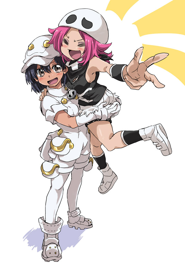 aether foundation employee and team skull grunt (pokemon and 1 more) drawn by unya