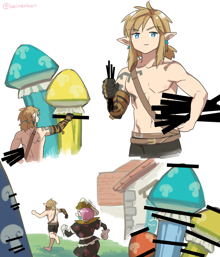 link and cece (the legend of zelda and 1 more) drawn by monbetsu_kuniharu