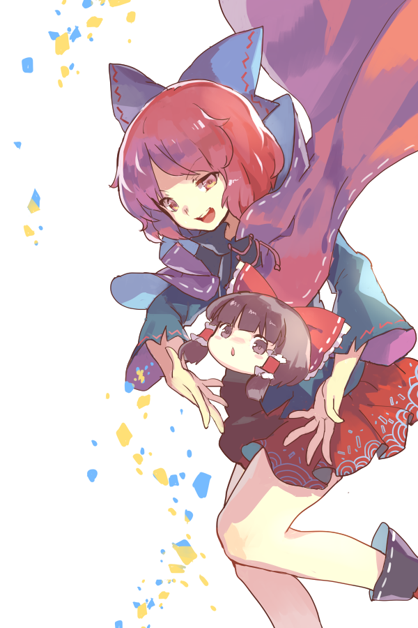 hakurei reimu and sekibanki (touhou) drawn by reeh_(yukuri130)