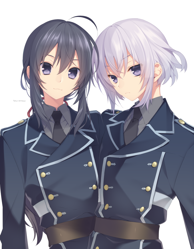 namazuo toushirou and honebami toushirou (touken ranbu) drawn by sacraneco