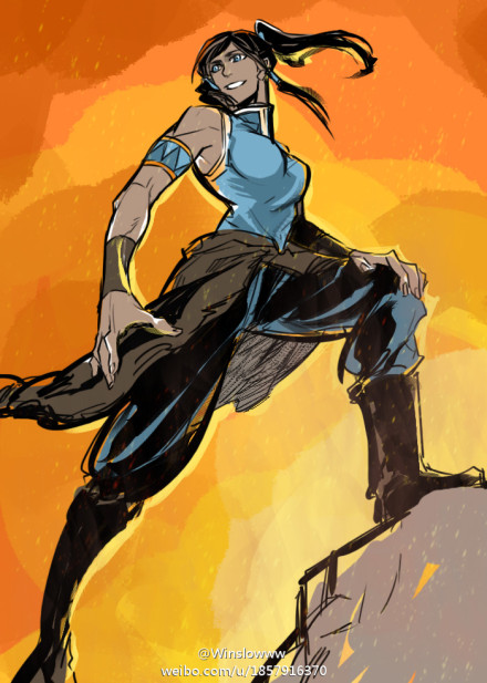 korra (avatar legends and 1 more) drawn by darkwinslow