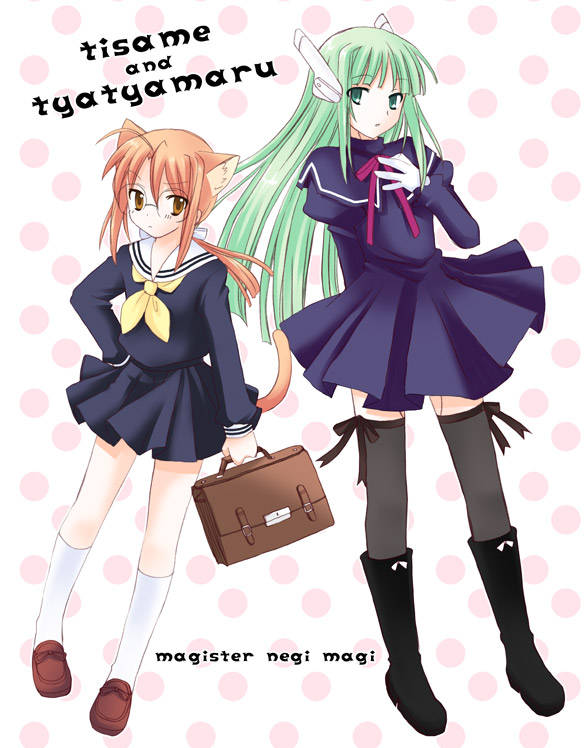 hasegawa chisame and karakuri chachamaru (mahou sensei negima!) drawn by yuuma_(omaeno_meinichi)