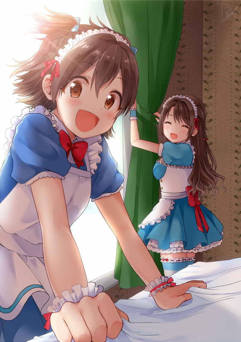 shimamura uzuki and akagi miria (idolmaster and 1 more) drawn by tarachine