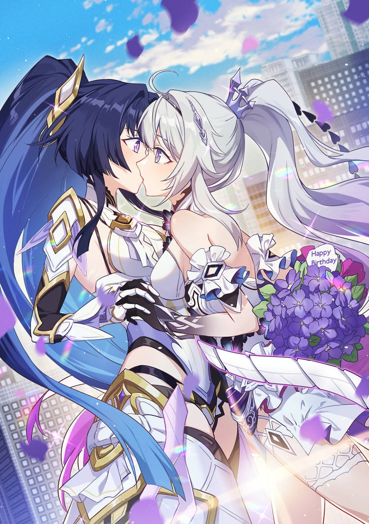 kiana kaslana and raiden mei (honkai and 1 more) drawn by xinjinjumin9038656