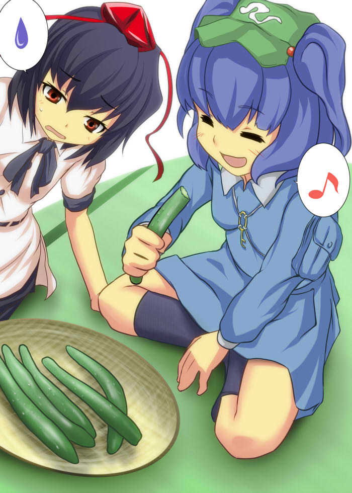 shameimaru aya and kawashiro nitori (touhou) drawn by hamu_(i33095)