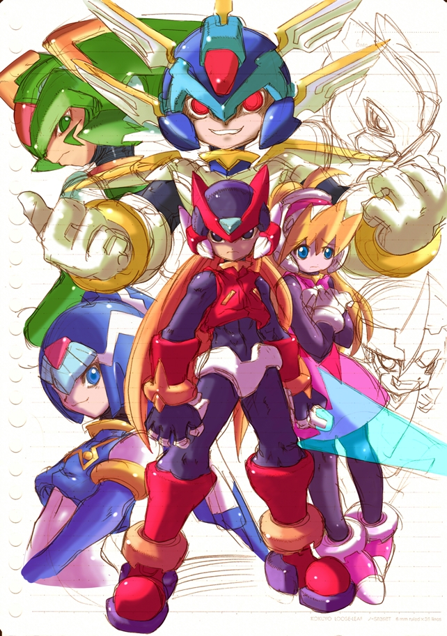zero, zero(z), fairy leviathan, ciel, sage harpuia, and 3 more (mega man and 2 more) drawn by kamiyama_teten