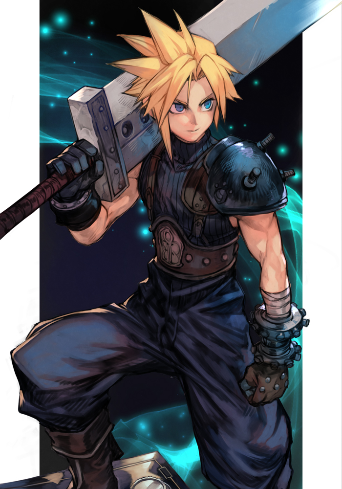 cloud strife (final fantasy and 1 more) drawn by hungry_clicker