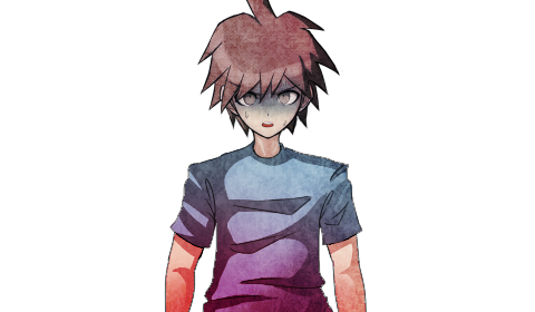 naegi makoto (danganronpa and 1 more) drawn by fullmoonrose7