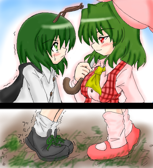 kazami yuuka and wriggle nightbug (touhou) drawn by akasode_(tyaramu)