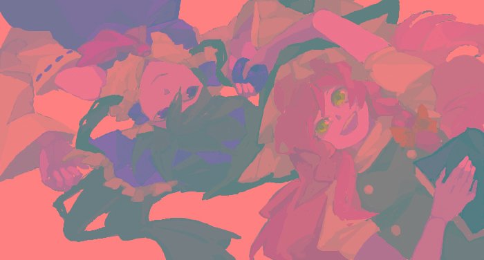 hakurei reimu and kirisame marisa (touhou) drawn by ann606