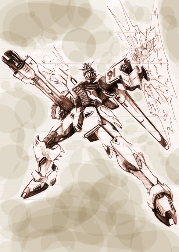 f91 gundam (gundam and 1 more) drawn by yuzupapa