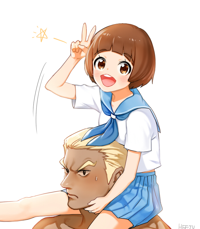 mankanshoku mako and gamagoori ira (kill la kill) drawn by miaa11