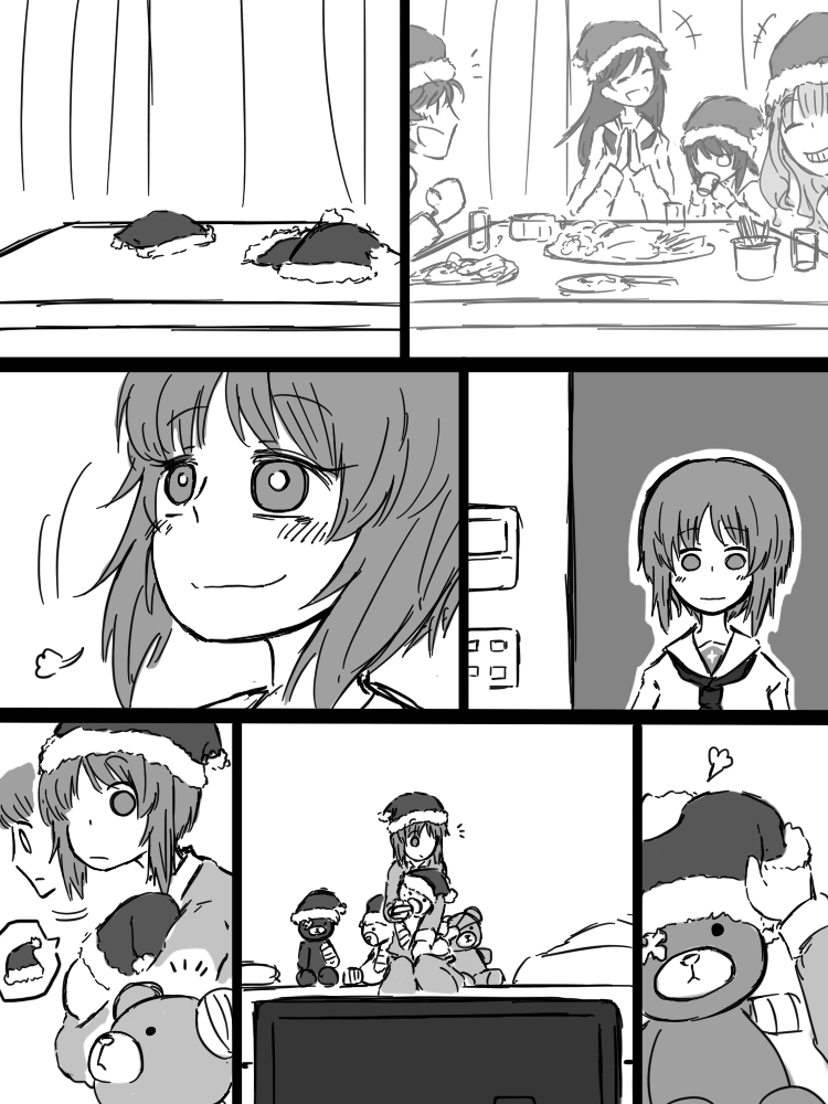 nishizumi miho, akiyama yukari, takebe saori, reizei mako, boko, and 1 more (girls und panzer) drawn by noumen