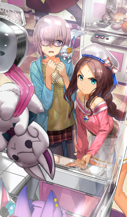 mash kyrielight, fou, and leonardo da vinci (fate and 2 more) drawn by adachi_yousuke