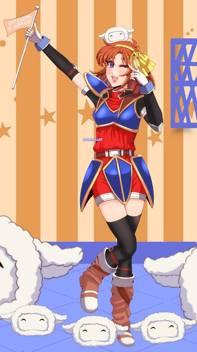 anelace elfead (eiyuu densetsu and 1 more) drawn by azumishard